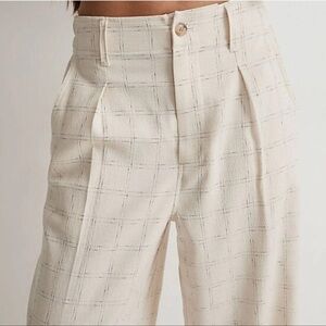 Madewell Neale Straight-Leg Windowpane Ghent Plaid Pant-Cream/Black-Women 6